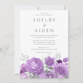 Mooie Lavendel Violet Paarse Bloemen Bruiloft Kaart (Voorkant)