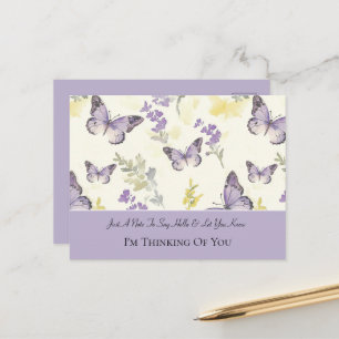 Mooie Lavendel Vlinders Denken Aan Jou Briefkaart