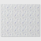 Mooie lavendel witte bloem strepen bruids douche cadeaupapier (Vlak)