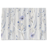 Mooie lavendel witte bloem strepen bruids douche groot cadeauzakje (Voorkant)