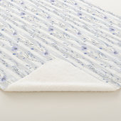 Mooie lavendel witte bloem strepen bruids douche sherpa deken (3/4)