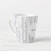 Mooie lavendel witte bloem strepen bruidsbeurt latte mok (Linkerhoek)