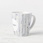 Mooie lavendel witte bloem strepen bruidsbeurt latte mok (Rechterhoek)