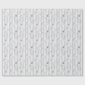 Mooie lavendel witte bloem strepen bruidsdouche cadeaupapier (Vlak)