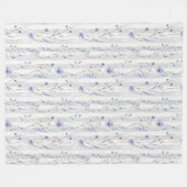 Mooie lavendel witte bloem strepen bruiloft feest fleece deken (Voorkant (Horizontaal))