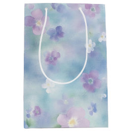 Mooie lavendel witte bloemen Bruids douche Medium Cadeauzakje