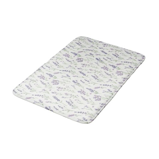 Mooie lavendel witte bloemen bruidsdouche badmat (Gekanteld)