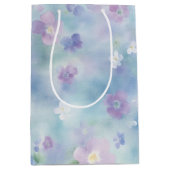 Mooie lavendel witte bloemen bruidsdouche medium cadeauzakje (Voorkant)