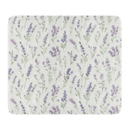 Mooie lavendel witte bloemen bruidsdouche snijplank