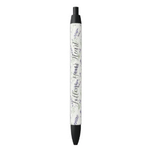 Mooie lavendel witte bloemen bruidsdouche zwarte inkt pen