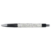 Mooie Lavendel Witte Bloemen Bruiloft Pen (Voorkant)