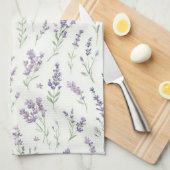 Mooie lavendel witte bloemen theedoek (Quarter Fold)