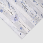 Mooie lavendel witte bloemige strepen bruids douch tissuepapier (Detail)