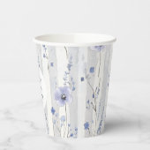 Mooie lavendel witte strepen bloemrijke bruids dou papieren bekers (Links)
