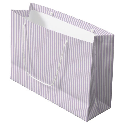 Mooie lavendel witte strepen bruidsdouche groot cadeauzakje (Voorkant Gekanteld)