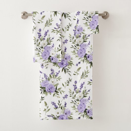 Mooie lavendelbloemen bad handdoek (Insitu)