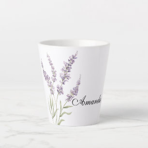 Mooie lavendelbloemen latte mok