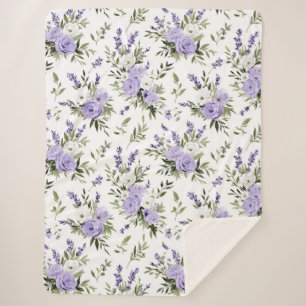 Mooie lavendelbloemen  sherpa deken