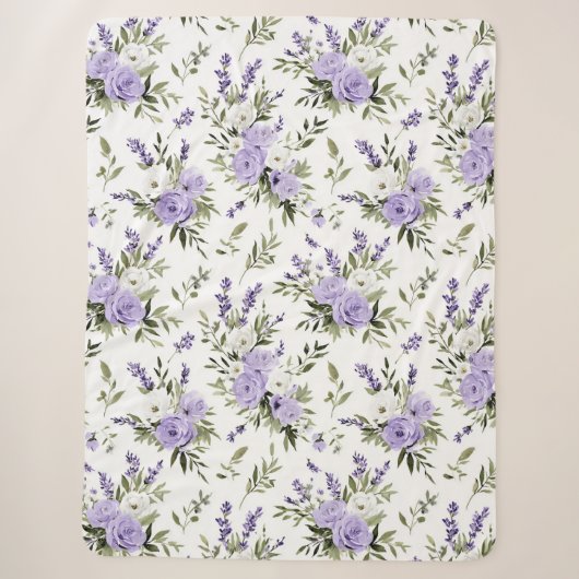 Mooie lavendelbloemen sherpa deken (Voorkant)