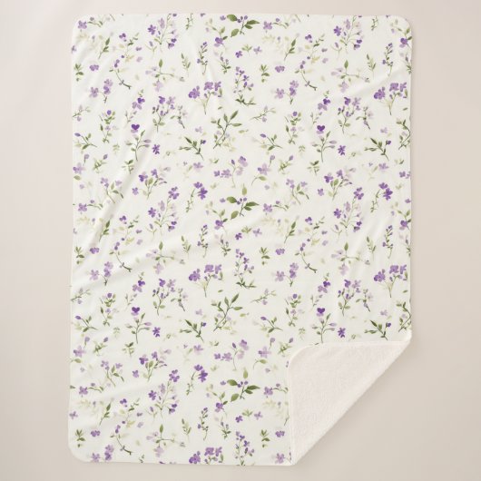 Mooie lavendelbloemen sherpa deken (Voorkant)
