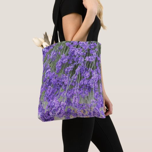 Mooie lavendelbloesems bloemig tote bag (Dichtbij)