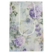 Mooie lavendelcrème rozen bloemen bruidsfeest medium cadeauzakje (Achterkant)