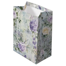 Mooie lavendelcrème rozen bloemen bruiloftsshower medium cadeauzakje