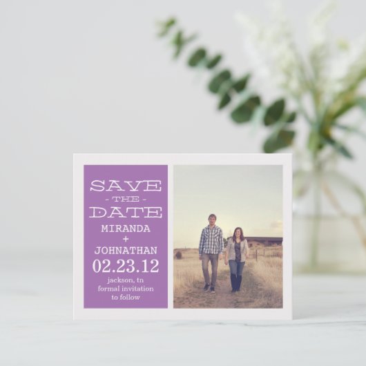 Mooie lavendelfoto Sla de datum op Post Kaarten (Staand voorkant)