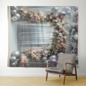 Mooie lavendelkleurige bloemenballonboog hangend wandkleed (In Situ (horizontaal))