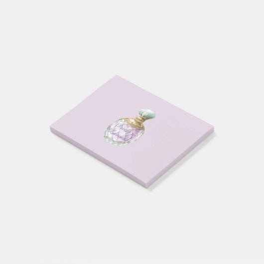 Mooie lavendelparfumfles post-it® notes (Schuin)