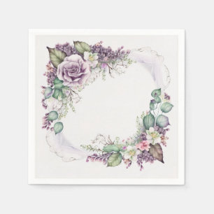 Mooie lavendelrozen Elegant Klassiek Vintage Servet