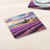 Mooie lavendelveld in Provence, Frankrijk Kartonnen Onderzetters (Schuin)