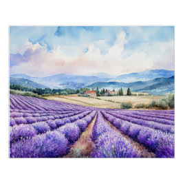 Mooie lavendelvelden Glossy Poster