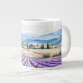 Mooie lavendelvelden kunst grote koffiekop (Voorkant rechts)