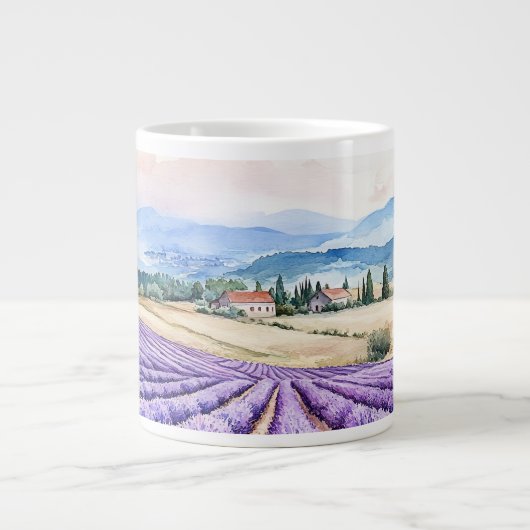 Mooie lavendelvelden kunst grote koffiekop (Voorkant)