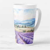 Mooie lavendelvelden kunst latte mok (Rechterhoek)