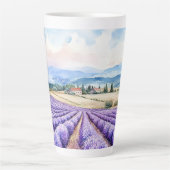 Mooie lavendelvelden kunst latte mok (Voorkant)