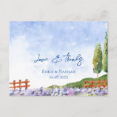 Mooie lavendelvelden landschap bruiloft dank je briefkaart (Voorkant)