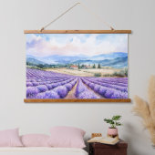 Mooie lavendelvelden waterverf hangend wandkleed (Slaapkamer)