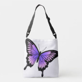 Mooie Lavender Butterfly Cross Body Canvas tas (Achterkant)