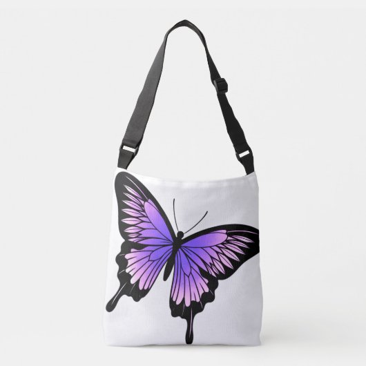 Mooie Lavender Butterfly Cross Body Canvas tas (Voorkant)