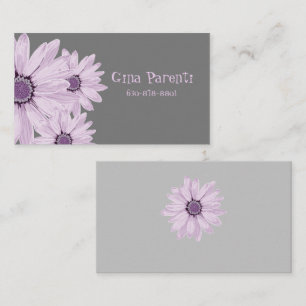 Mooie lavender Daisies op grijs Visitekaartje