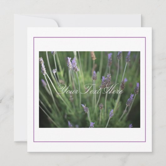 Mooie lavender Flowers Jouw tekst Flat Kaart (Voorkant)