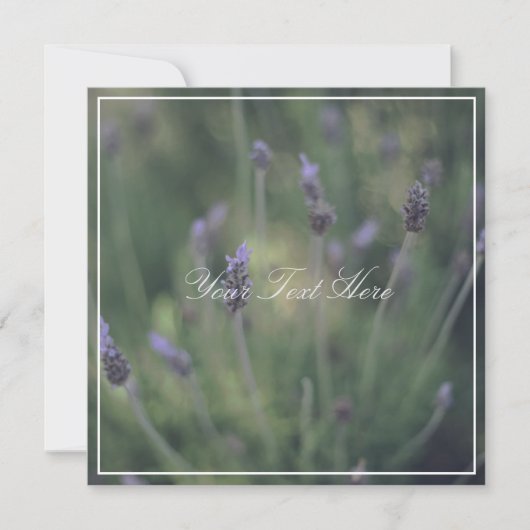 Mooie lavender Flowers Jouw tekst Flat Kaart (Voorkant)
