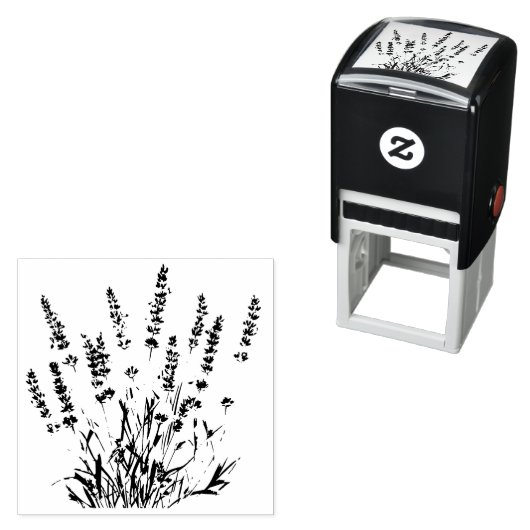 Mooie lavender Garden Flower Floral Zelfinktende Stempel (In situ)