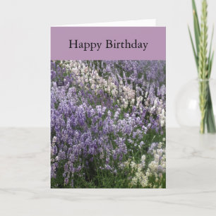 Mooie lavender Happy Birthday-kaart Kaart
