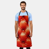 Mooie lederbank met knoppen schort (Gedragen)