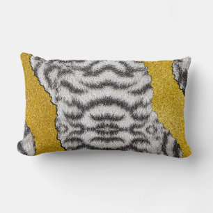 Mooie leer witte tijger dierprint & glitter kussen
