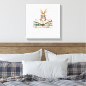 Mooie leeskonijn Bril Boeken Boekenwurm Lezer T Canvas Afdruk (Insitu (Slaapkamer))