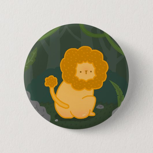 Mooie Leeuw Illustratie Knop Ronde Button 5,7 Cm (Voorkant)